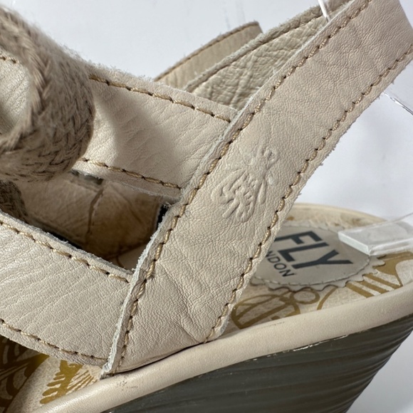 Fly London Yito Leather Lace-Up Wedge Sandals Ivory Women’s Size EU 40 - Picture 7 of 11